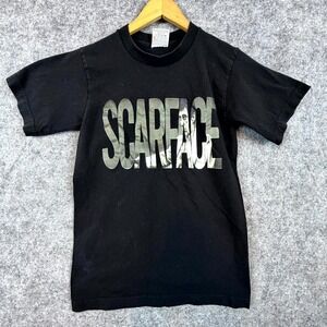 Scarface Movie Pro 5 T-Shirt Mens Small Black Cotton Spellout Logo Short Sleeve